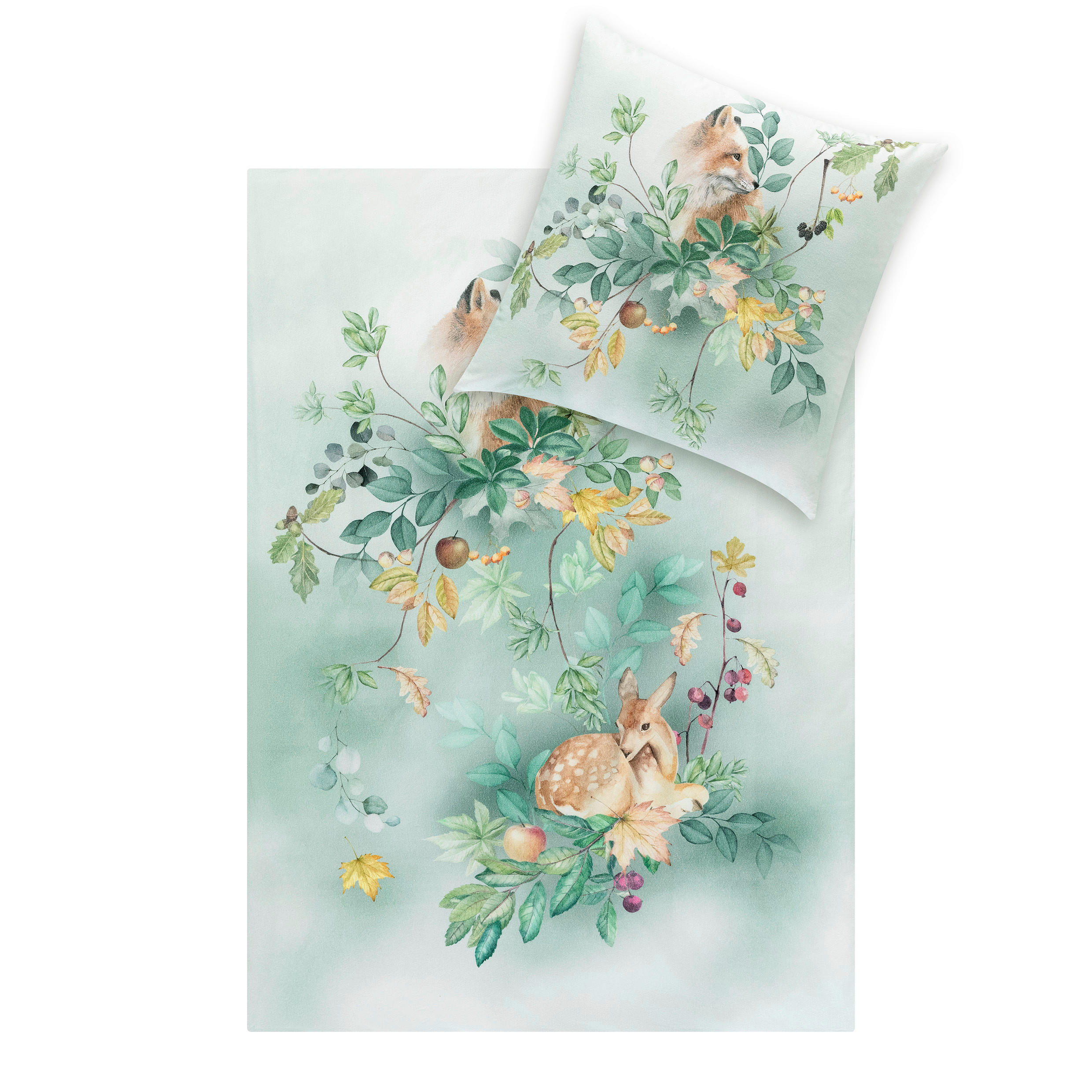 BETTWÄSCHE Impulse Flanell 155/200 cm  - Grün, Design, Textil (155/200cm) - Estella