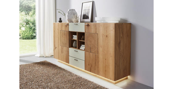 SIDEBOARD 176/88/38 cm - Champagner/Eichefarben, KONVENTIONELL, Holz/Metall (176/88/38cm) - Voleo