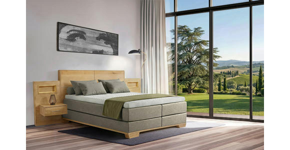 BOXSPRINGBETT 180/200 cm  in Zirbelkieferfarben, Beige  - Zirbelkieferfarben/Beige, Natur, Holz/Textil (180/200cm) - Valnatura