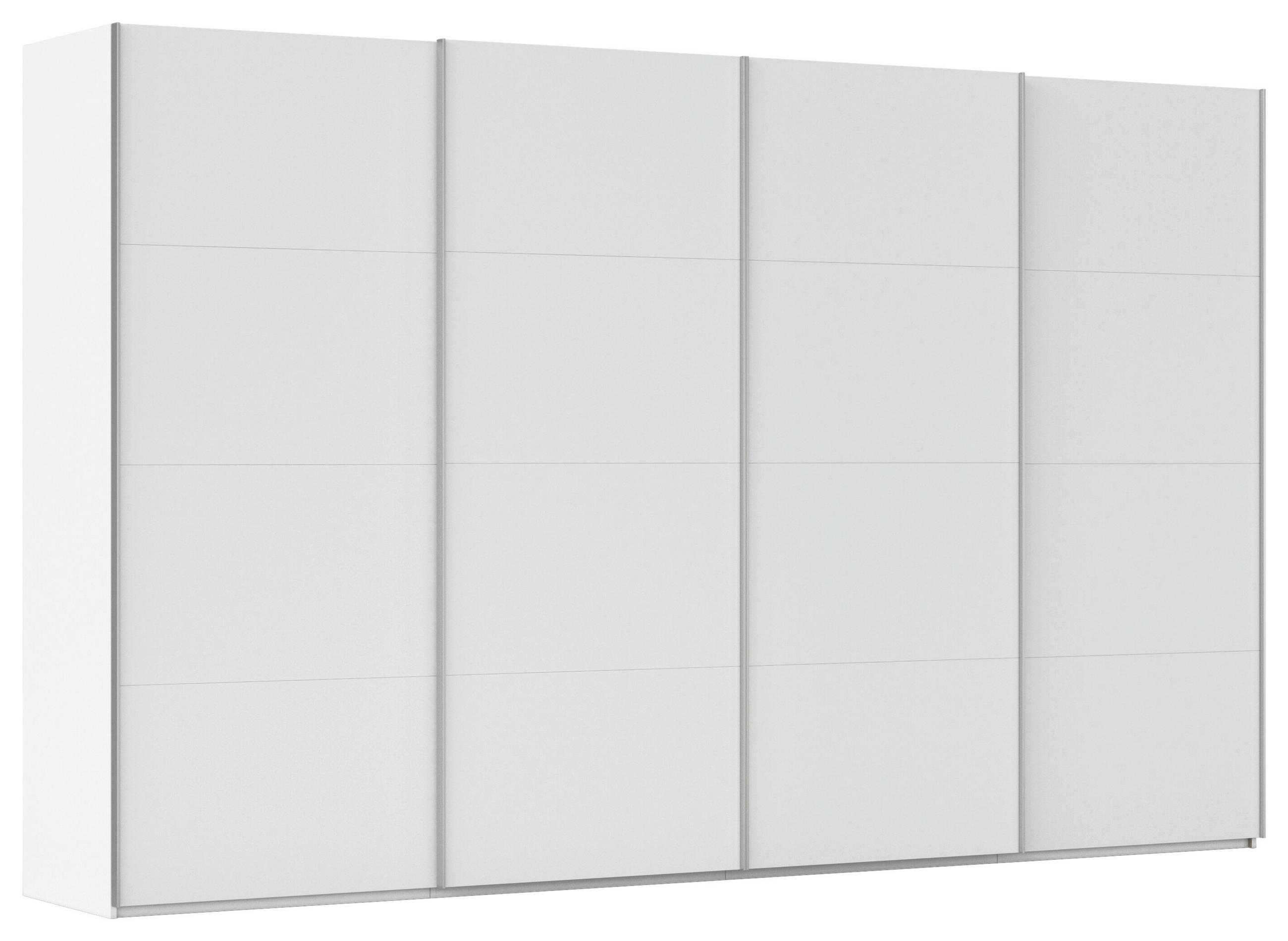 SCHWEBETÜRENSCHRANK 360/236/68 cm 4-türig Weiß  - Alufarben/Weiß, Basics, Holzwerkstoff/Metall (360/236/68cm) - Novel