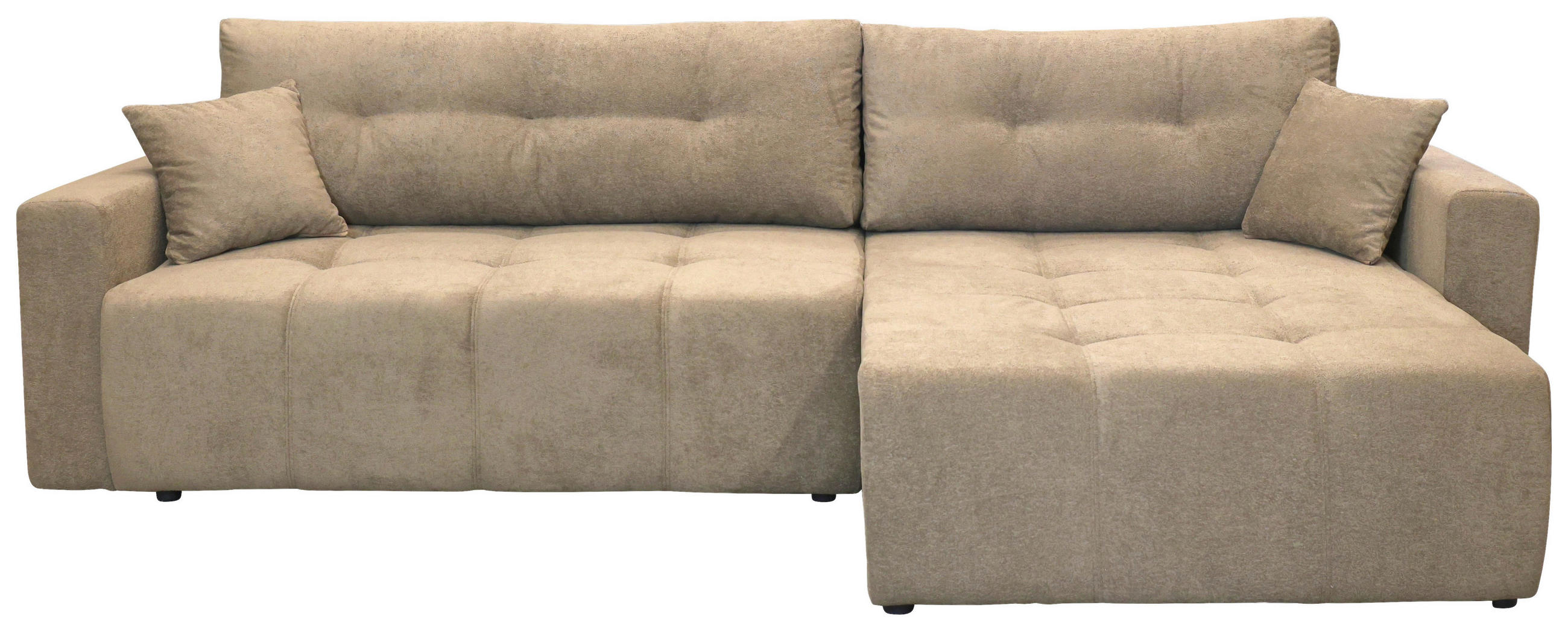 ECKSOFA LAGUNA Braun Frottee  - Schwarz/Braun, Design, Kunststoff/Textil (260/143cm) - MID.YOU