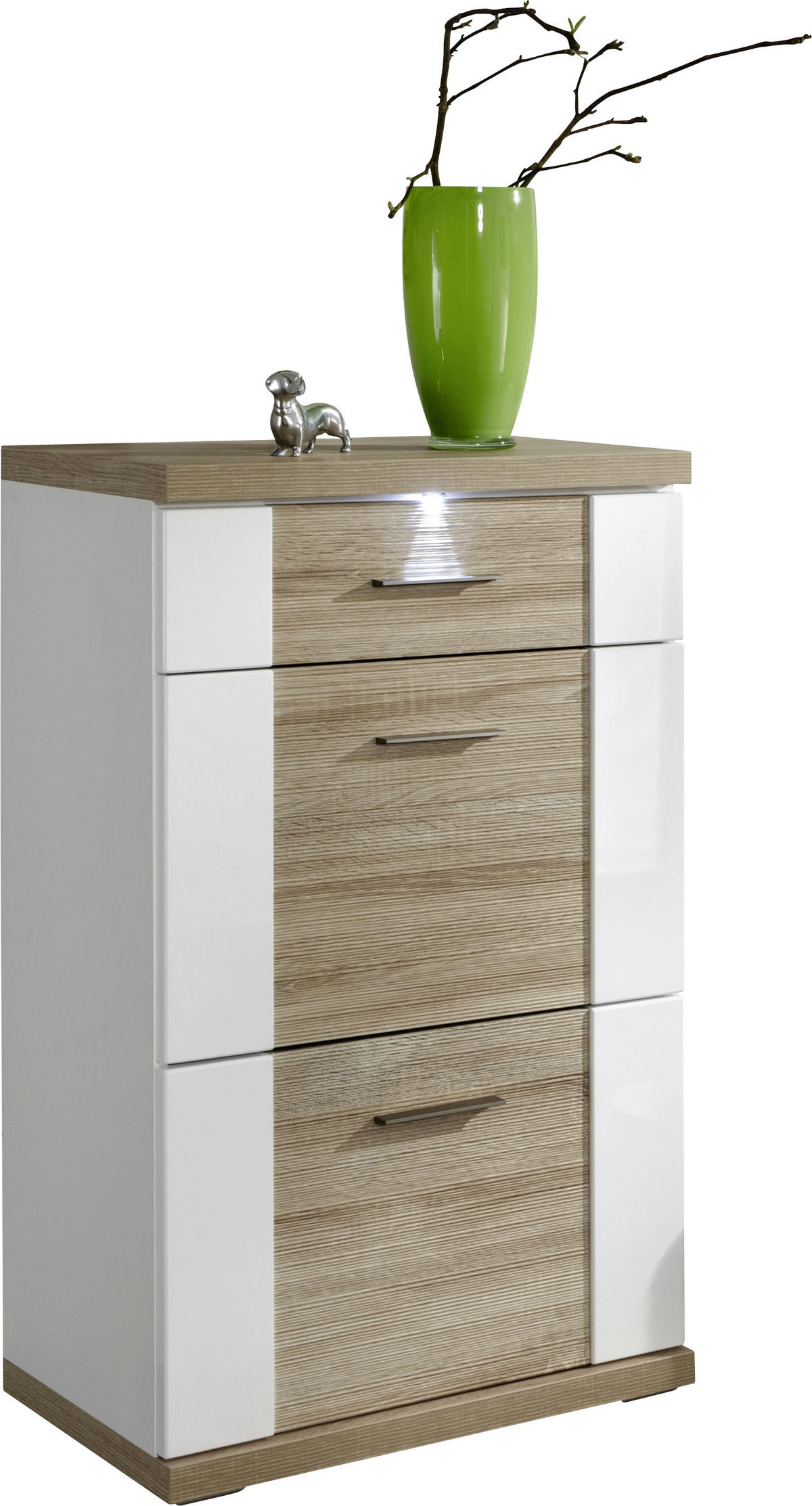 KOMMODE  in 65/107/42 cm  - Chromfarben/Eichefarben, Design, Holzwerkstoff/Kunststoff (65/107/42cm) - Xora