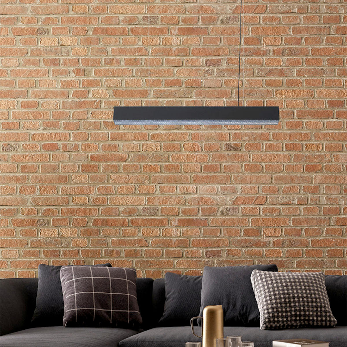 LED-HÄNGELEUCHTE Mira  120/80/6 cm  - Schwarz, Design, Metall (120/80/6cm)