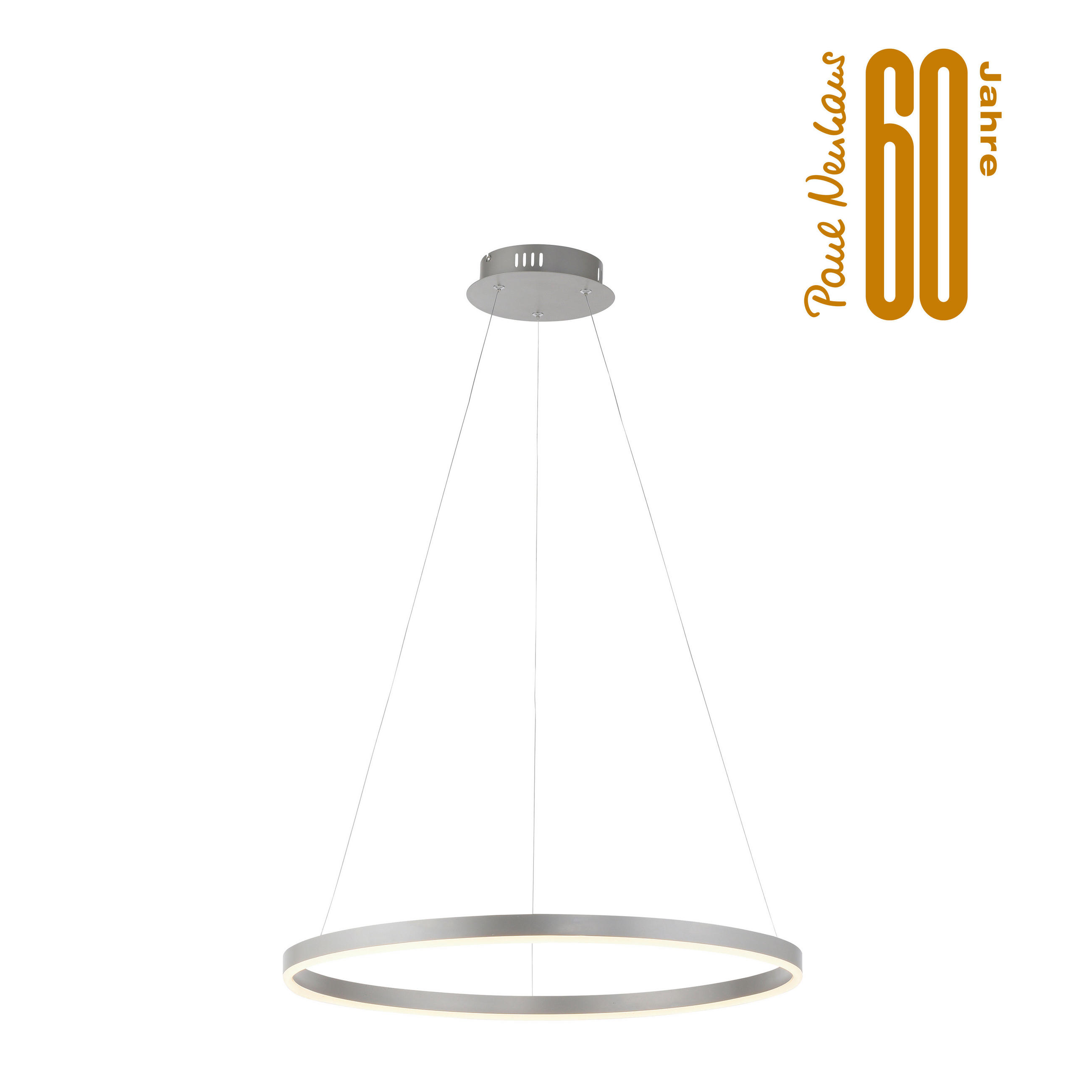 LED-HÄNGELEUCHTE Ritus 58,5/58,5/120 cm   - Alufarben, Design, Kunststoff/Metall (58,5/58,5/120cm)