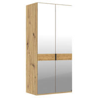 DREHTÜRENSCHRANK 100/216/58 cm,  in Eiche Bianco, 2 Tür(en)  - Schieferfarben/Eiche Bianco, Design, Glas/Holz (100/216/58cm) - Musterring