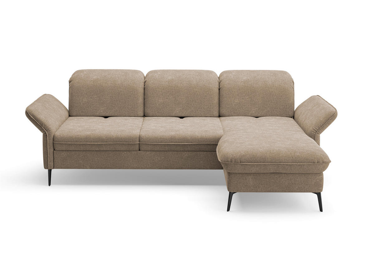 ROHOVÁ SEDAČKA, textil, světle hnědá - černá/světle hnědá, Konvenční, kov/textil (264/198cm) - Sit & More