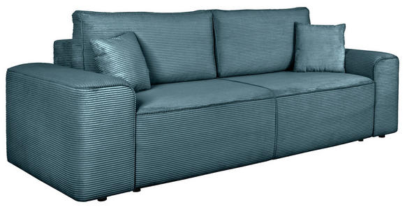 SCHLAFSOFA  mit Rücken echt, Armteil links, Armteil rechts Cord Blau  - Blau/Schwarz, Design, Kunststoff/Textil (261/95/108cm) - Xora