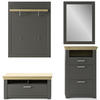GARDEROBE 4-teilig  in 190/209/51,2 cm  - Eichefarben/Graphitfarben, Basics, Holzwerkstoff (190/209/51,2cm) - SetOne by Musterring