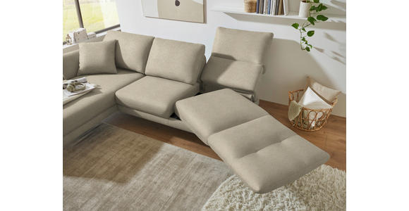 ECKSOFA  in Flachgewebe Beige  175-224/255-365 cm  - Beige/Schwarz, Design, Textil/Metall (175-224/255-365cm) - Dieter Knoll