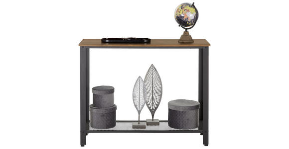 KONSOLENTISCH in Metall, Holzwerkstoff 102/35/80 cm - Schwarz/Naturfarben, Trend, Holzwerkstoff/Metall (102/35/80cm) - Carryhome