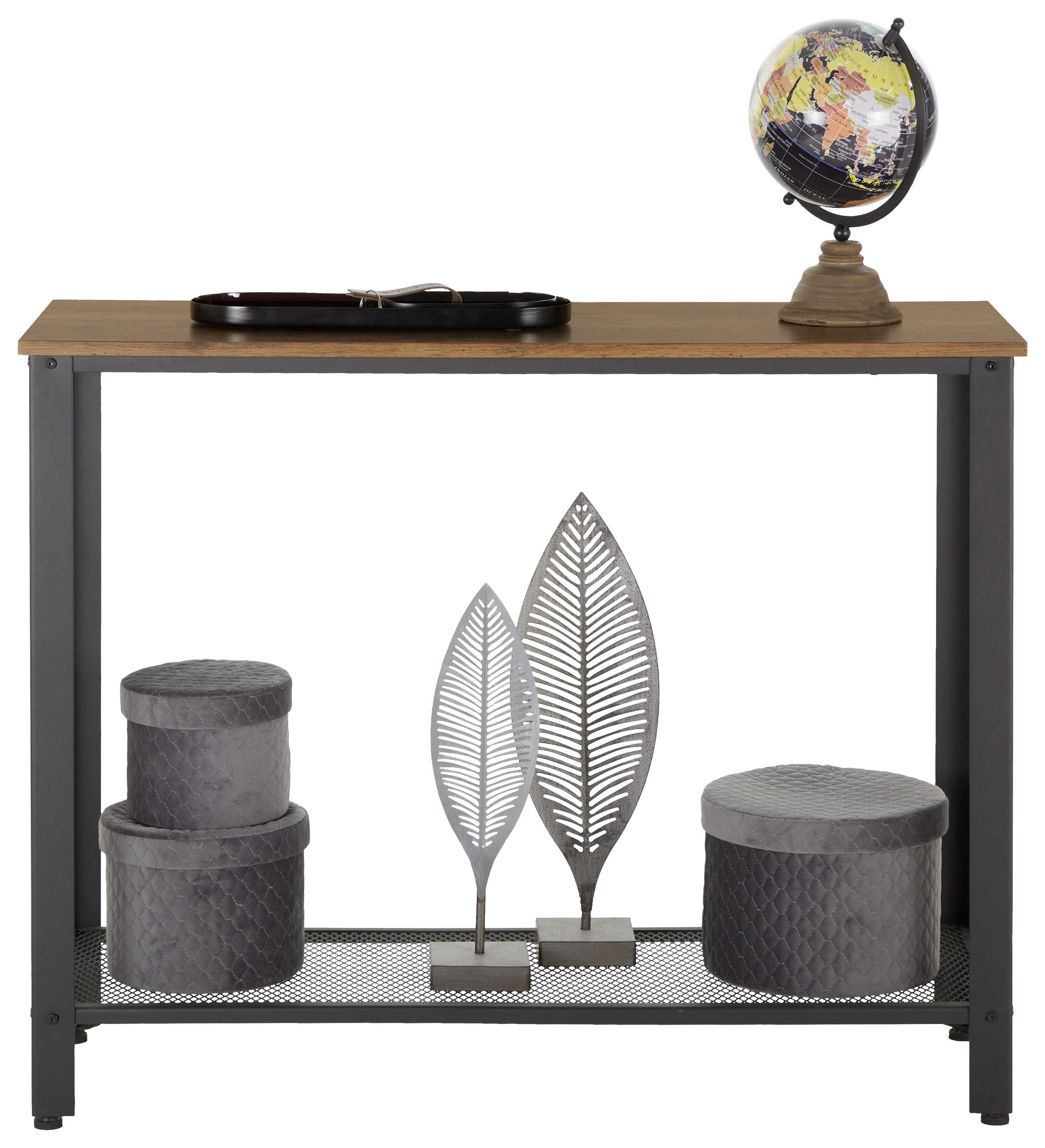 KONSOLENTISCH in Metall, Holzwerkstoff 102/35/80 cm    - Schwarz/Naturfarben, Trend, Holzwerkstoff/Metall (102/35/80cm) - Carryhome