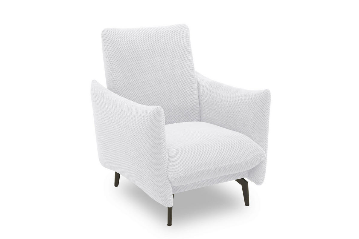 SESSEL in Mikrofaser Silberfarben  - Silberfarben/Schwarz, Design, Textil/Metall (85/102/95cm) - MID.YOU