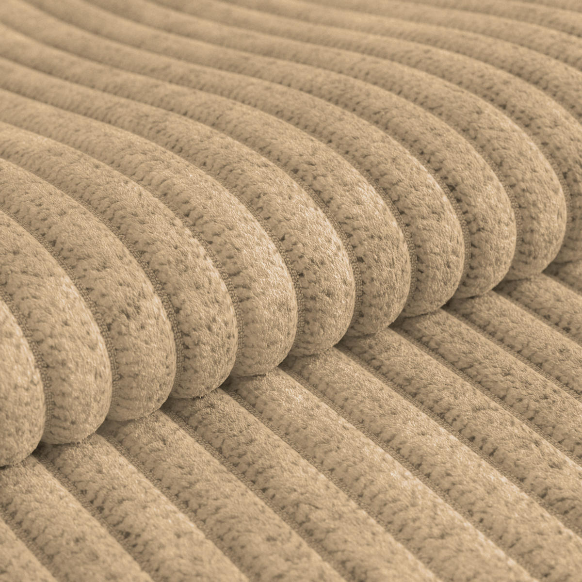 HOCKER in Textil Sandfarben  - Sandfarben/Chromfarben, Konventionell, Textil/Metall (108/46/108cm) - Livetastic