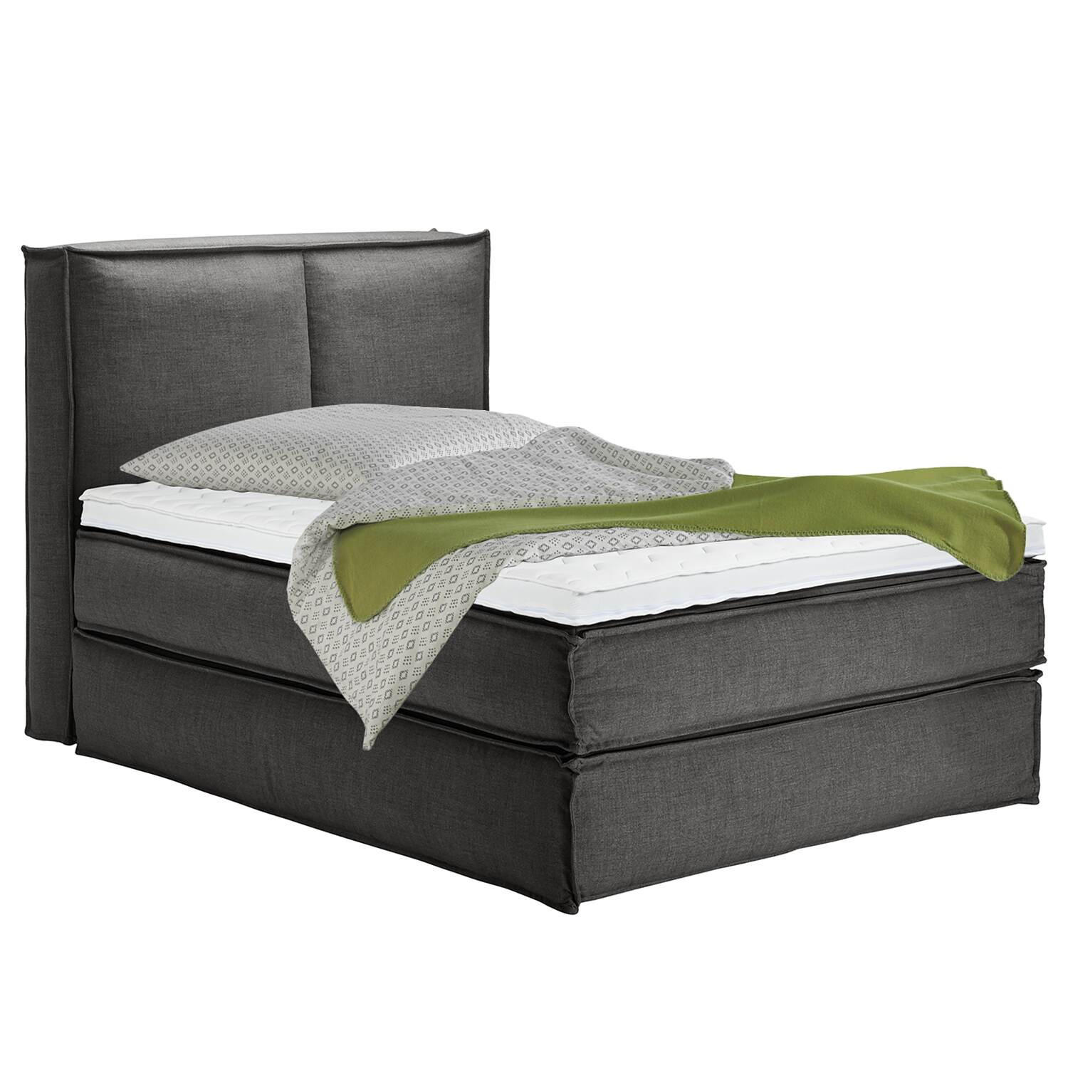 BOXSPRINGBETT 140/200 cm  in Anthrazit  - Anthrazit/Schwarz, Design, Textil (140/200cm) - home24