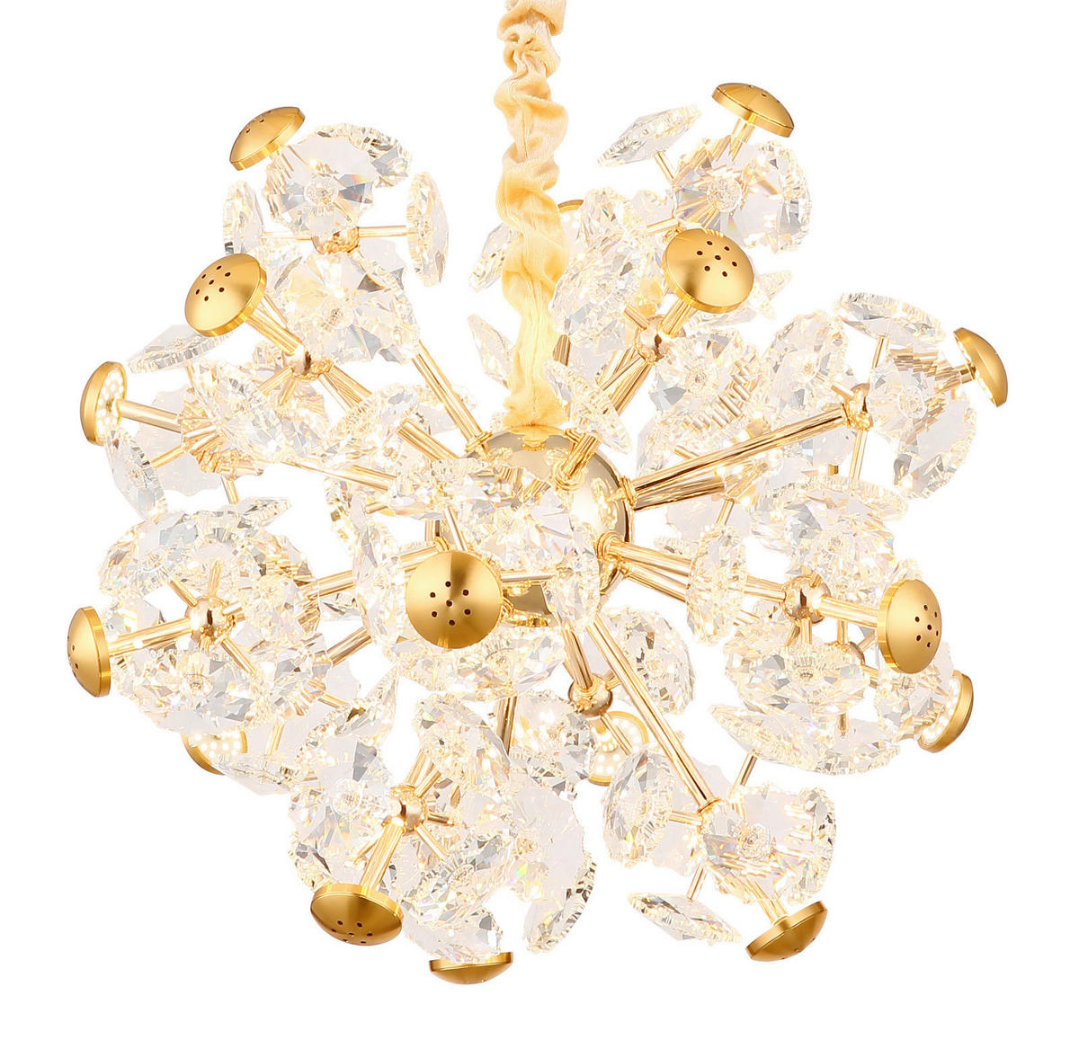 LED FÜGGŐLÁMPA 50/125 cm  - arany/átlátszó, Design, Üveg/fém (50/125cm)