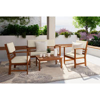 LOUNGEGARNITUR   80/50/33 cm Akazie vollmassiv  - Taupe/Naturfarben, MODERN, Holz/Wellpappe (80/50/33cm) - Ambia Garden