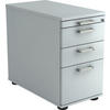 ANSTELLCONTAINER Grau  - Chromfarben/Schwarz, KONVENTIONELL, Holzwerkstoff/Kunststoff (42,8/72-76/80cm) - Venda
