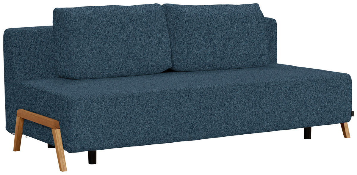 SCHLAFSOFA Struktur Blau  - Blau/Naturfarben, Design, Holz/Textil (211/88/102cm) - Niels Andersson