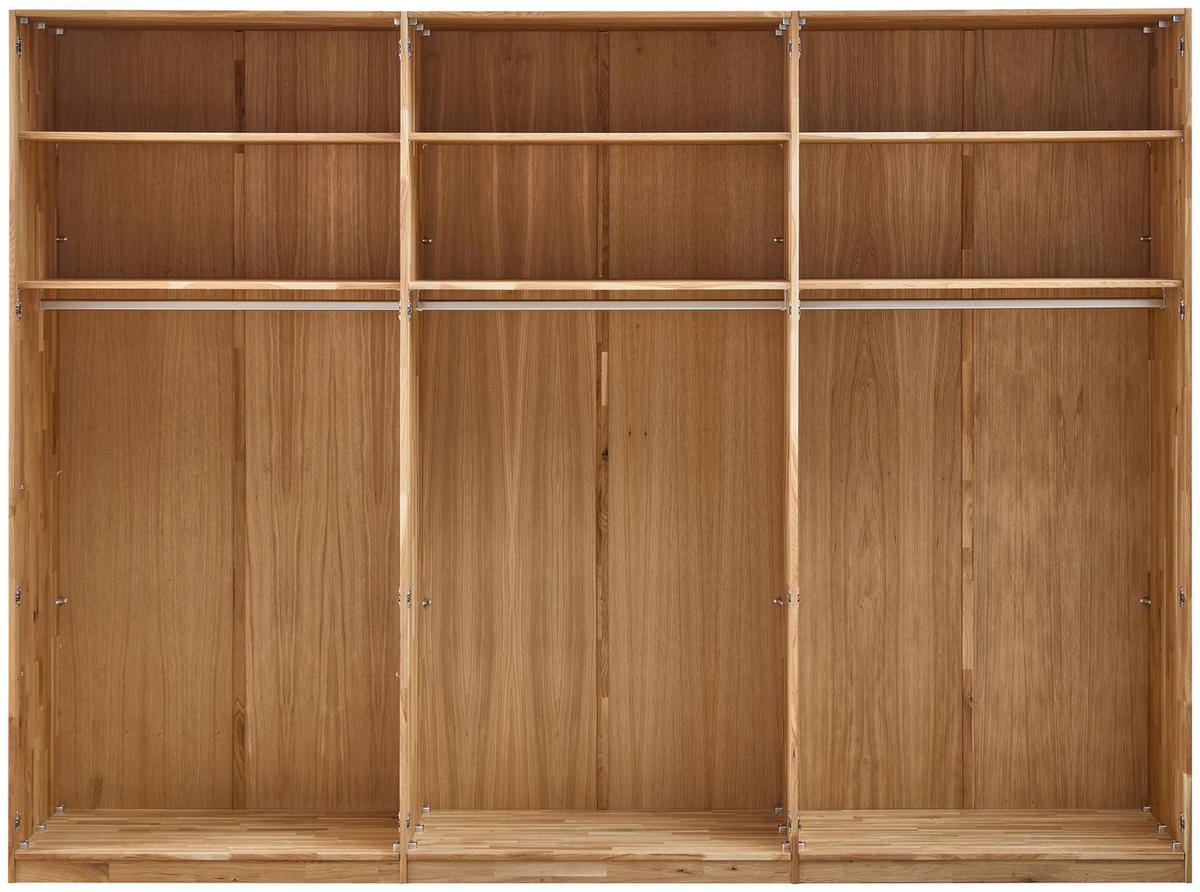 DREHTÜRENSCHRANK 303/223/62 cm,  in Eichefarben, 6 Tür(en)-türig  - Eichefarben/Schwarz, MODERN, Holz/Metall (303/223/62cm) - Livetastic