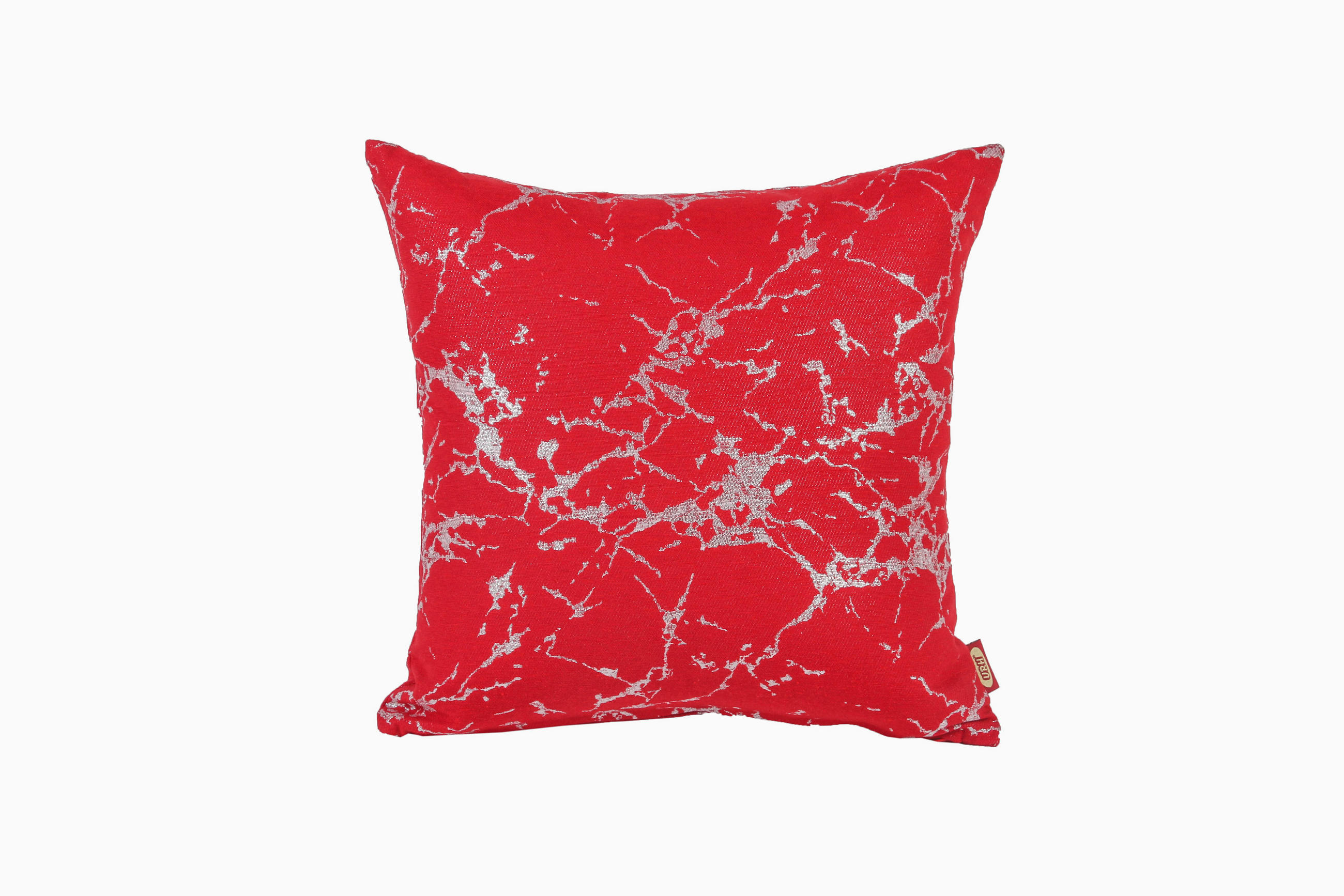 UKRASNI JASTUK 40/40 cm    - srebrna/crvena, Konvencionalno, tekstil (40/40cm)