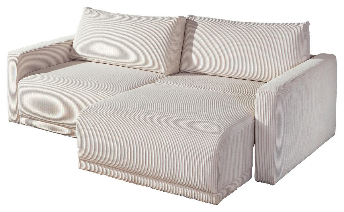 2,5-SEDAČKA, textil, béžová - čierna/béžová, Design, textil/plast (240/70/125cm) - Carryhome