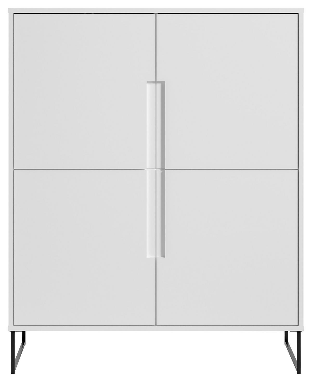 HIGHBOARD  in 101/125/38 cm  - Weiss/Schwarz, Konventionell, Holzwerkstoff/Metall (101/125/38cm) - Hom`in