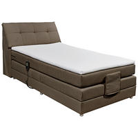 BOXSPRINGBETT 120/200 cm  in Dunkelbraun  - Dunkelbraun/Silberfarben, Design, Kunststoff/Textil (120/200cm) - Esposa
