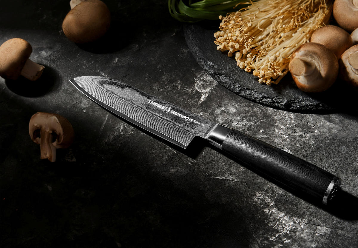 NOŽ SANTOKU  Damascus  27,5/4/2,5 cm          ogljikovo jeklo - Basics, kovina/umetna masa (27,5/4/2,5cm) - Samura
