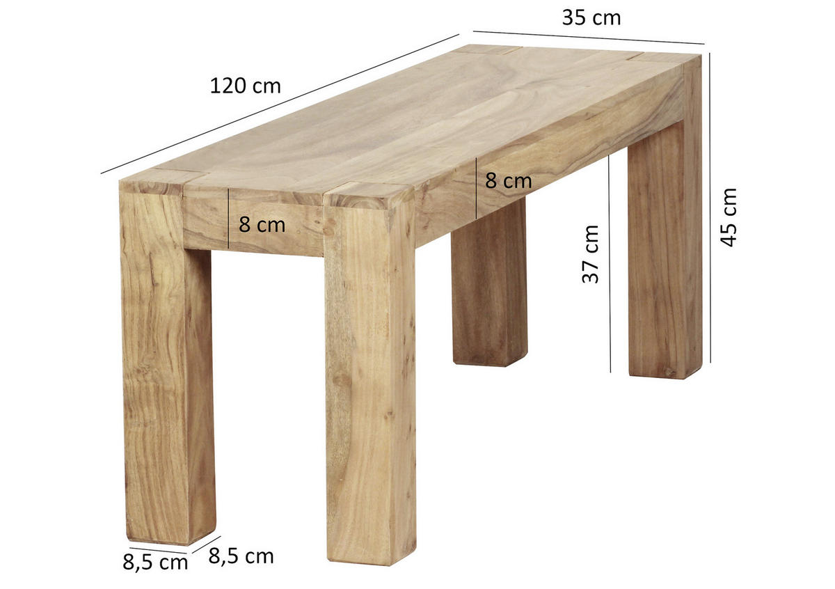KLOP, les barve akacije  - barve akacije, Moderno, les (120/45/35cm) - MID.YOU
