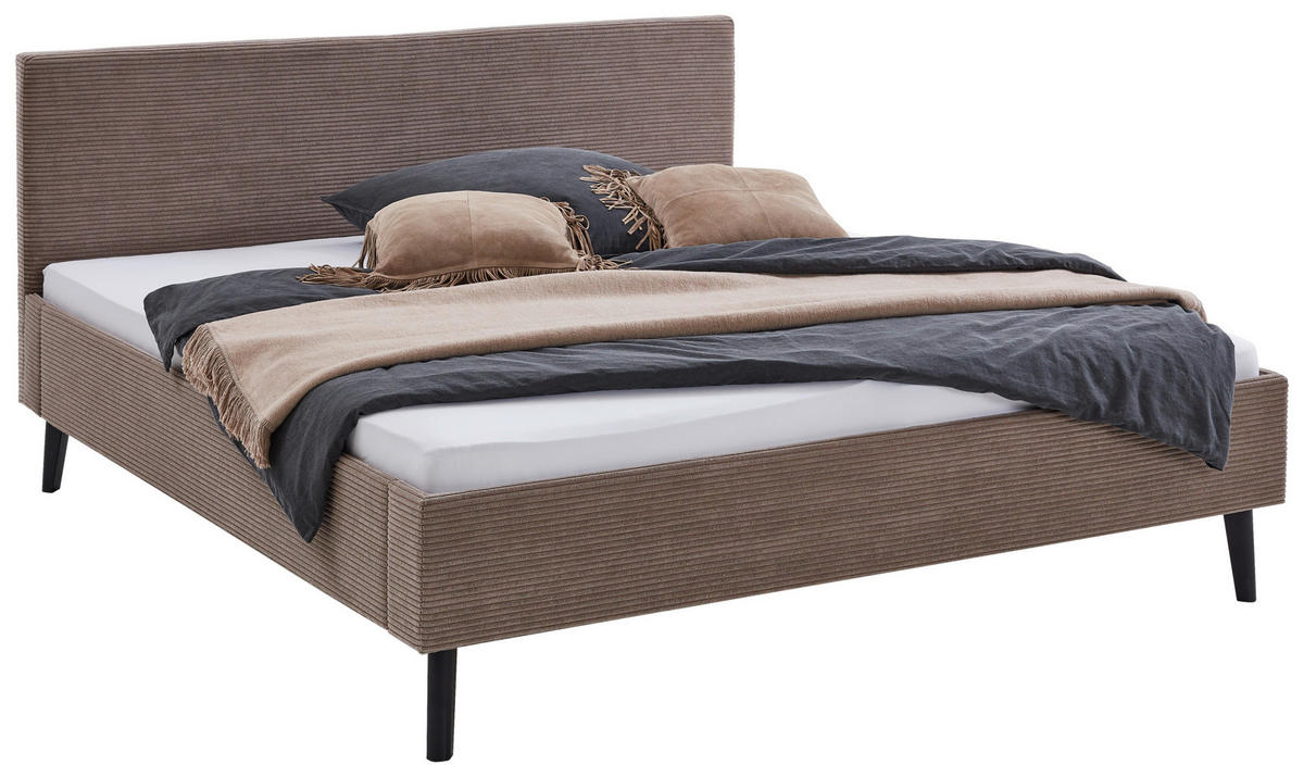 POLSTERBETT 180/200 cm  in Taupe  - Taupe/Schwarz, Basics, Holz/Textil (180/200cm) - Boxxx