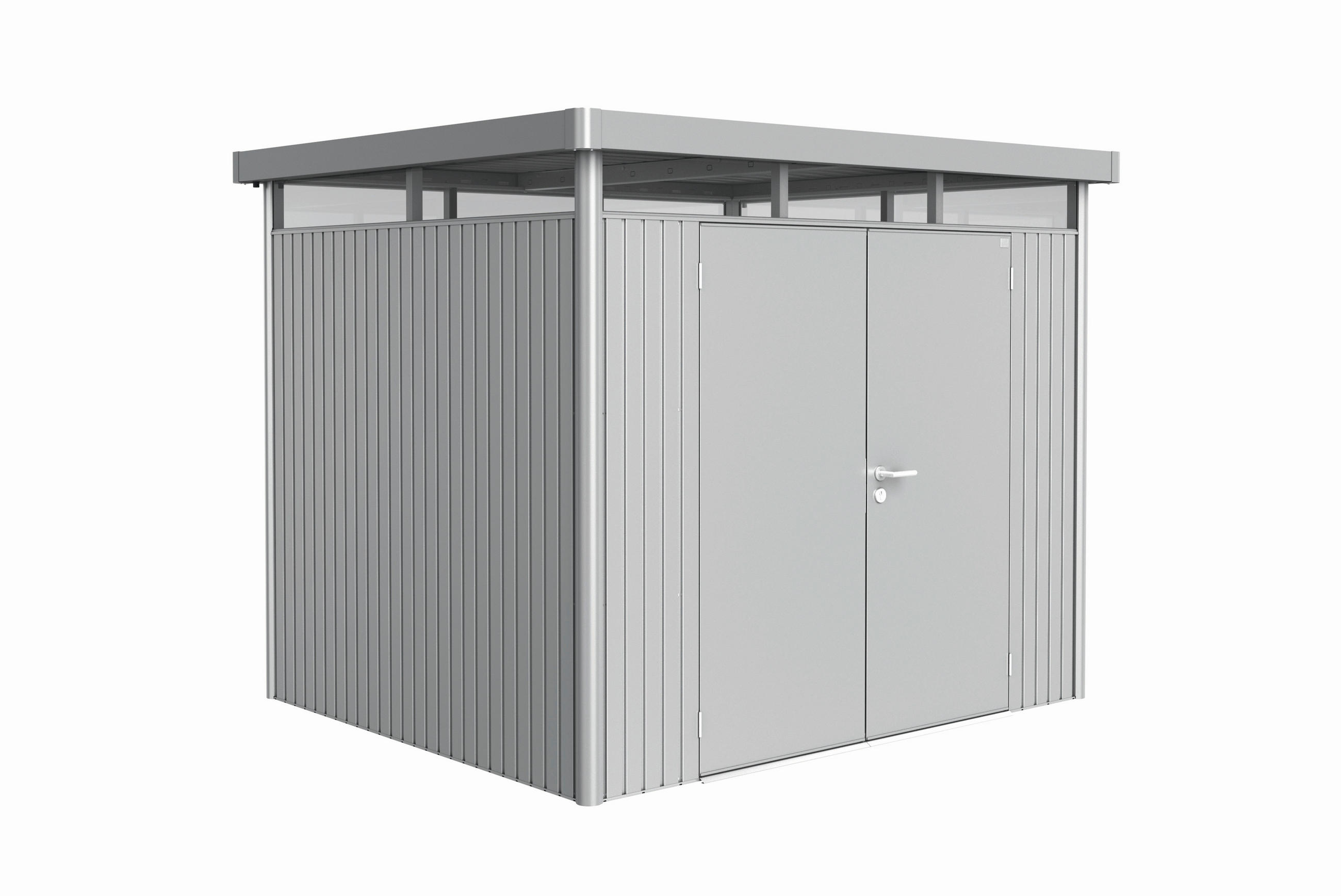 GERÄTEHAUS 275/222/235 cm  - Silberfarben, Design, Metall (275/222/235cm) - Biohort