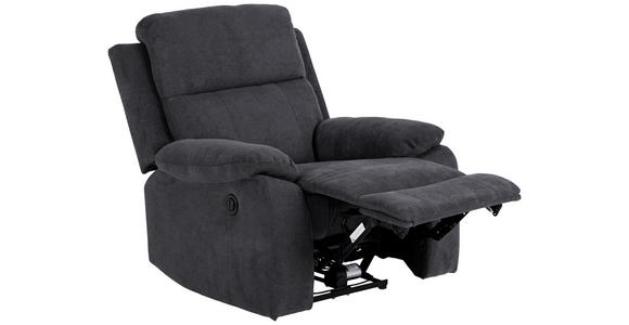 RELAXSESSEL Chenille Relaxfunktion    - Dunkelgrau/Schwarz, KONVENTIONELL, Textil/Metall (89,5/98/95cm) - Carryhome