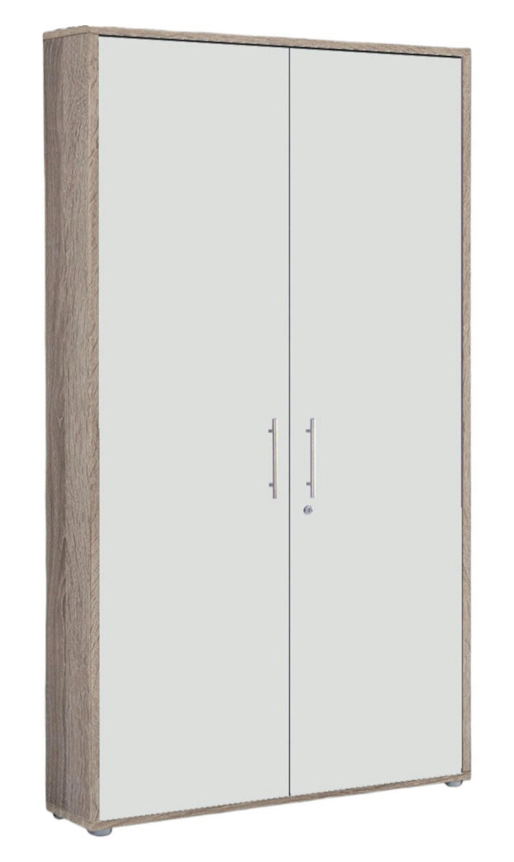 AKTENSCHRANK Weiß, Sonoma Eiche  - Weiß/Sonoma Eiche, MODERN, Holzwerkstoff (84,4/185,6/33cm) - MID.YOU