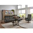 RELAXSESSEL in Leder Dunkelgrau  - Dunkelgrau/Schwarz, Design, Leder/Metall (82/119/85cm) - Dieter Knoll