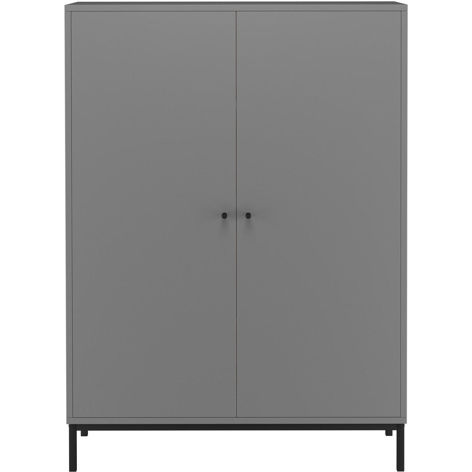GARDEROBENSCHRANK 80/110/35 cm  - Schwarz/Grau, Design, Holzwerkstoff/Metall (80/110/35cm) - MID.YOU