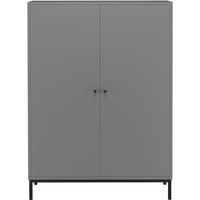 GARDEROBENSCHRANK  in 80/110/35 cm  - Schwarz/Grau, Design, Holzwerkstoff/Metall (80/110/35cm) - MID.YOU