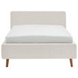 POLSTERBETT 140/200 cm  in Creme  - Eichefarben/Creme, Design, Holz/Textil (140/200cm) - Xora