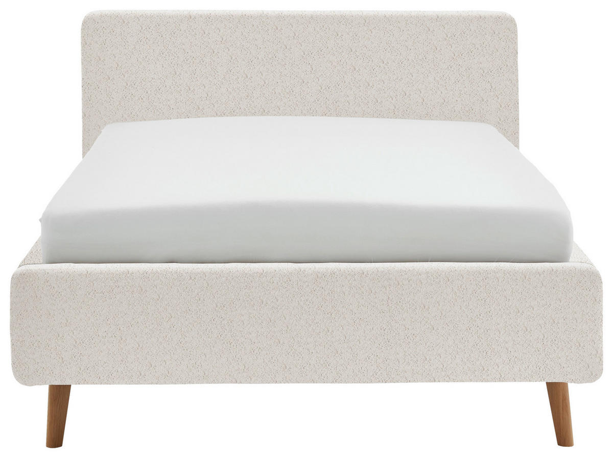 POLSTERBETT 140/200 cm  in Creme  - Eichefarben/Creme, Design, Holz/Textil (140/200cm) - MID.YOU