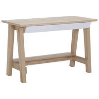 SCHREIBTISCH 120/55/76 cm  in Weiß, Eiche San Remo  - Weiß/Eiche San Remo, Design, Holzwerkstoff/Metall (120/55/76cm) - Voleo