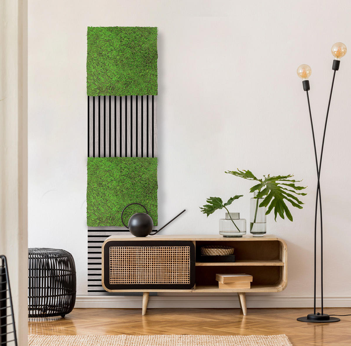 AKUSTIKPANEEL Modular Wall System Design Flora 52/52/2 cm  - Hellgrün, MODERN, Kunststoff (52/52/2cm) - Jangal