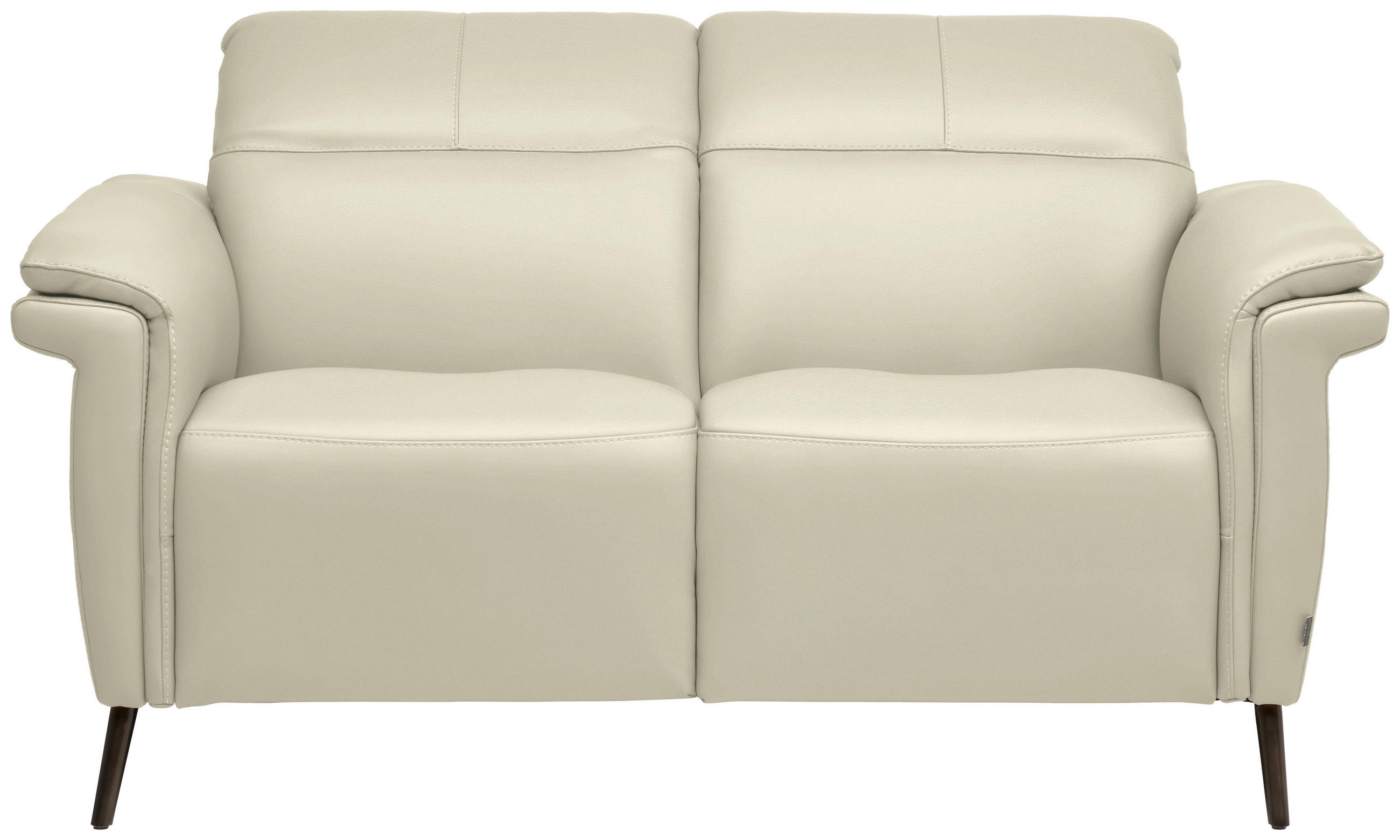 2-SITZER-SOFA  in Echtleder Creme   - Creme/Schwarz, Design, Leder/Metall (162/79/104cm) - Belluti