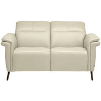 2-SITZER-SOFA  in Echtleder Creme   - Creme/Schwarz, Design, Leder/Metall (162/79/104cm) - Belluti
