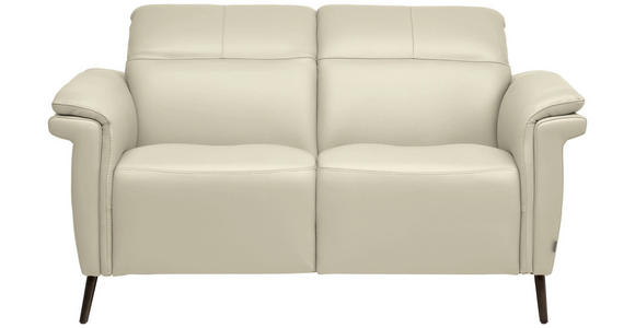2-SITZER-SOFA  in Echtleder Creme   - Creme/Schwarz, Design, Leder/Metall (162/79/104cm) - Belluti
