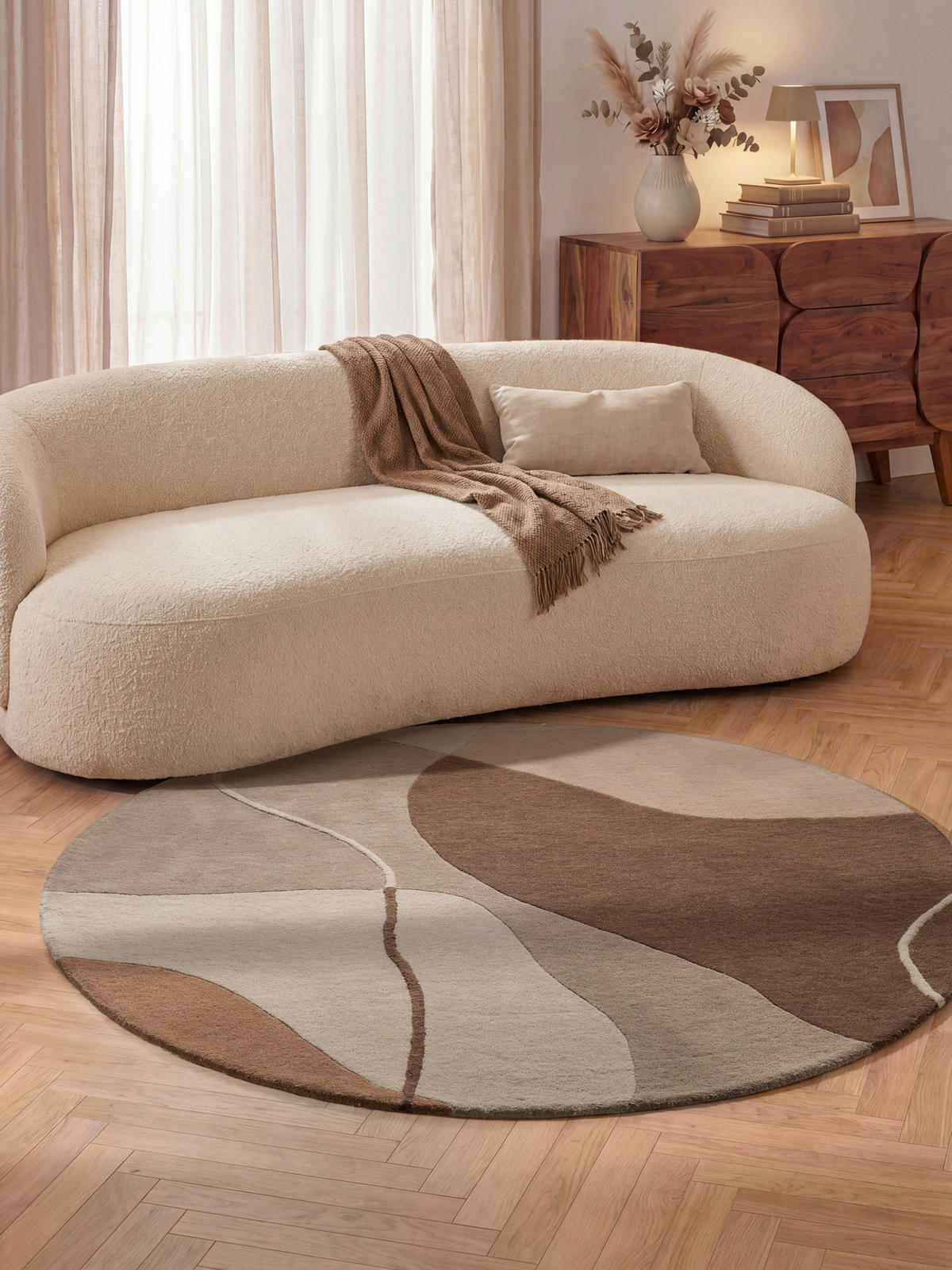 WOLLTEPPICH 200 cm Kollektion 1876 Muse Braun, Creme  - Creme/Braun, Basics, Textil (200cm) - Villeroy & Boch