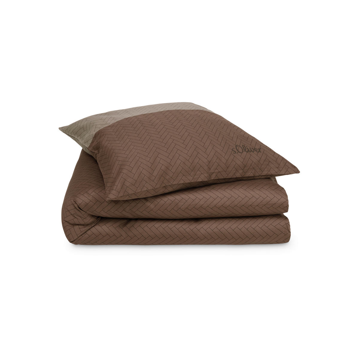 BETTWÄSCHE s.Oliver Makosatin 155/220 cm  - Braun, Basics, Textil (155/220cm) - S. Oliver
