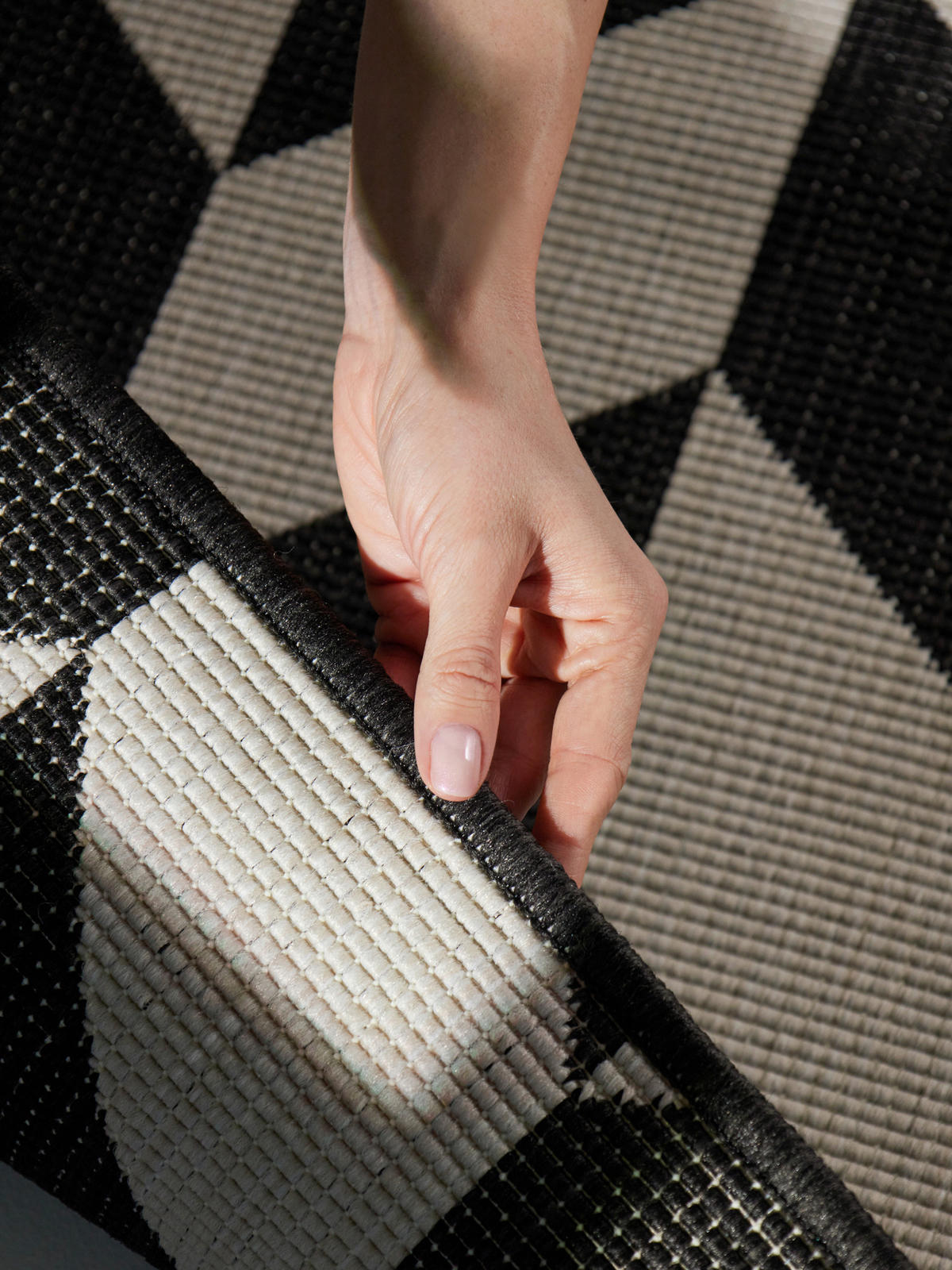 FLACHWEBETEPPICH 120/170 cm Haringey Schwarz, Weiß  - Schwarz/Weiß, Basics, Kunststoff (120/170cm)