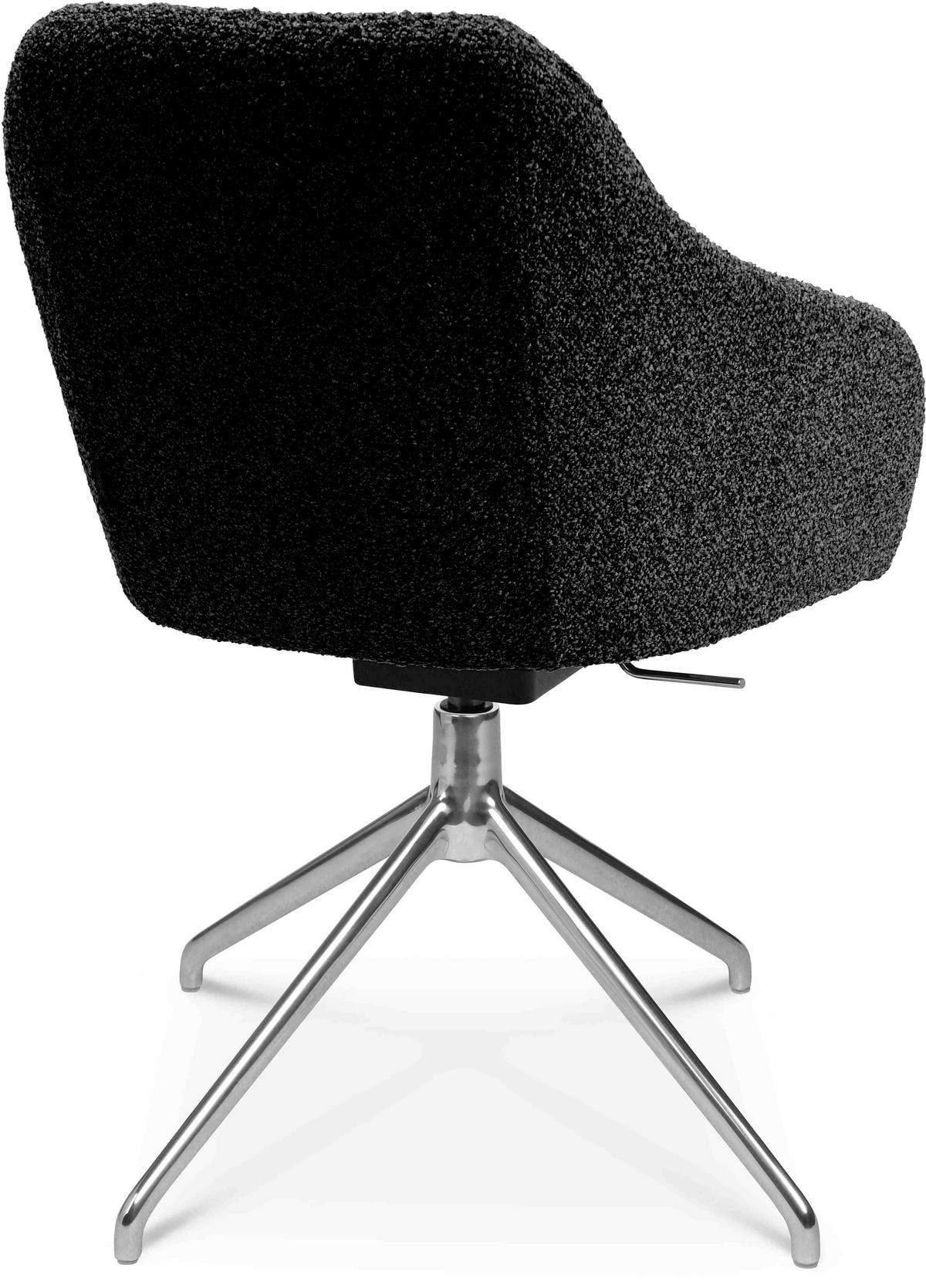 ARMLEHNSTUHL  in Aluminium Flachgewebe  - Anthrazit/Alufarben, Design, Textil/Metall (58/81,5-84,5/60cm) - Johann Jakob