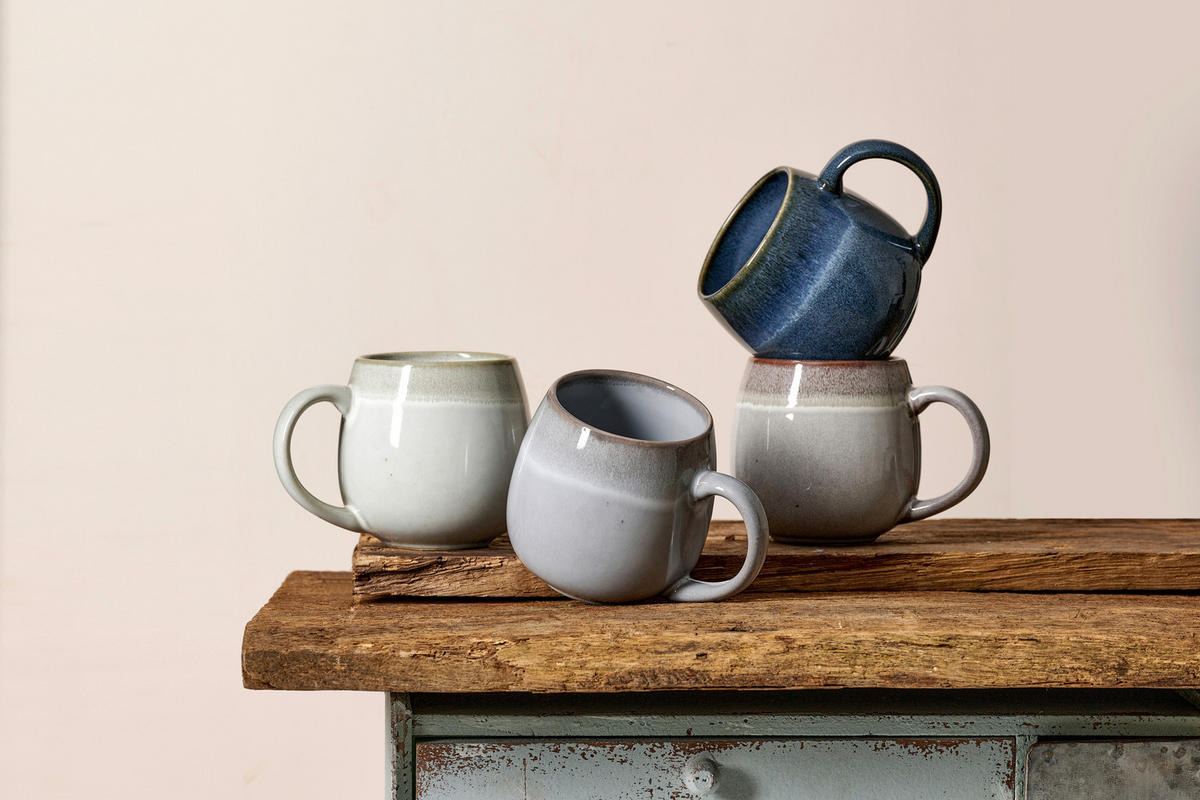 KAFFEEBECHER Hygge  475 ml   - Hellgrau/Grau, KONVENTIONELL, Keramik (13/9/10cm) - Ritzenhoff Breker