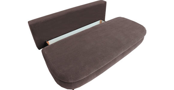 SCHLAFSOFA Simon Plüsch, Webstoff Braun  inkl. Rücken echt, Schlaffunktion, Bettkasten, Rückenkissen  - Schwarz/Braun, Design, Textil (213/89/105cm) - Novel