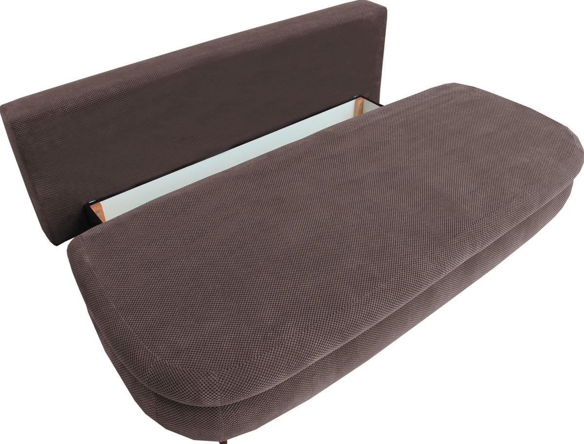 SCHLAFSOFA in Webstoff, Plüsch Braun  - Schwarz/Braun, Design, Textil (213/89/105cm) - Novel